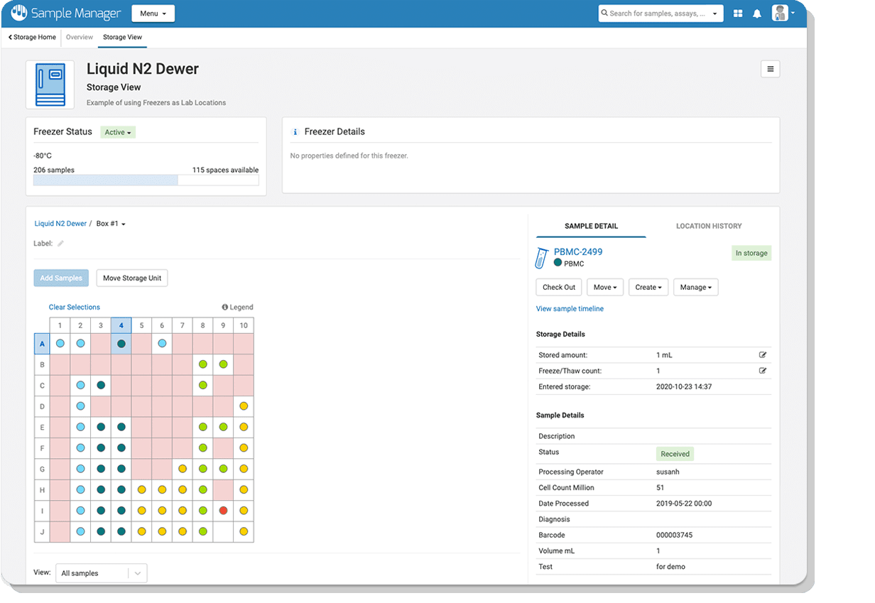 Sample Management Software - Freezer Management